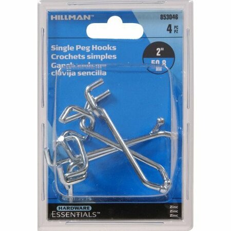 Hillman HOOK SINGLE PEG . 148 X 2 IN ZINC 853046